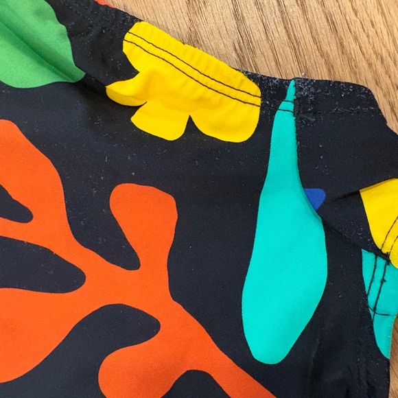 Hanna Andersson Black Printed Long Sleeve Half-Zip One-Piece - Picture 6 of 9